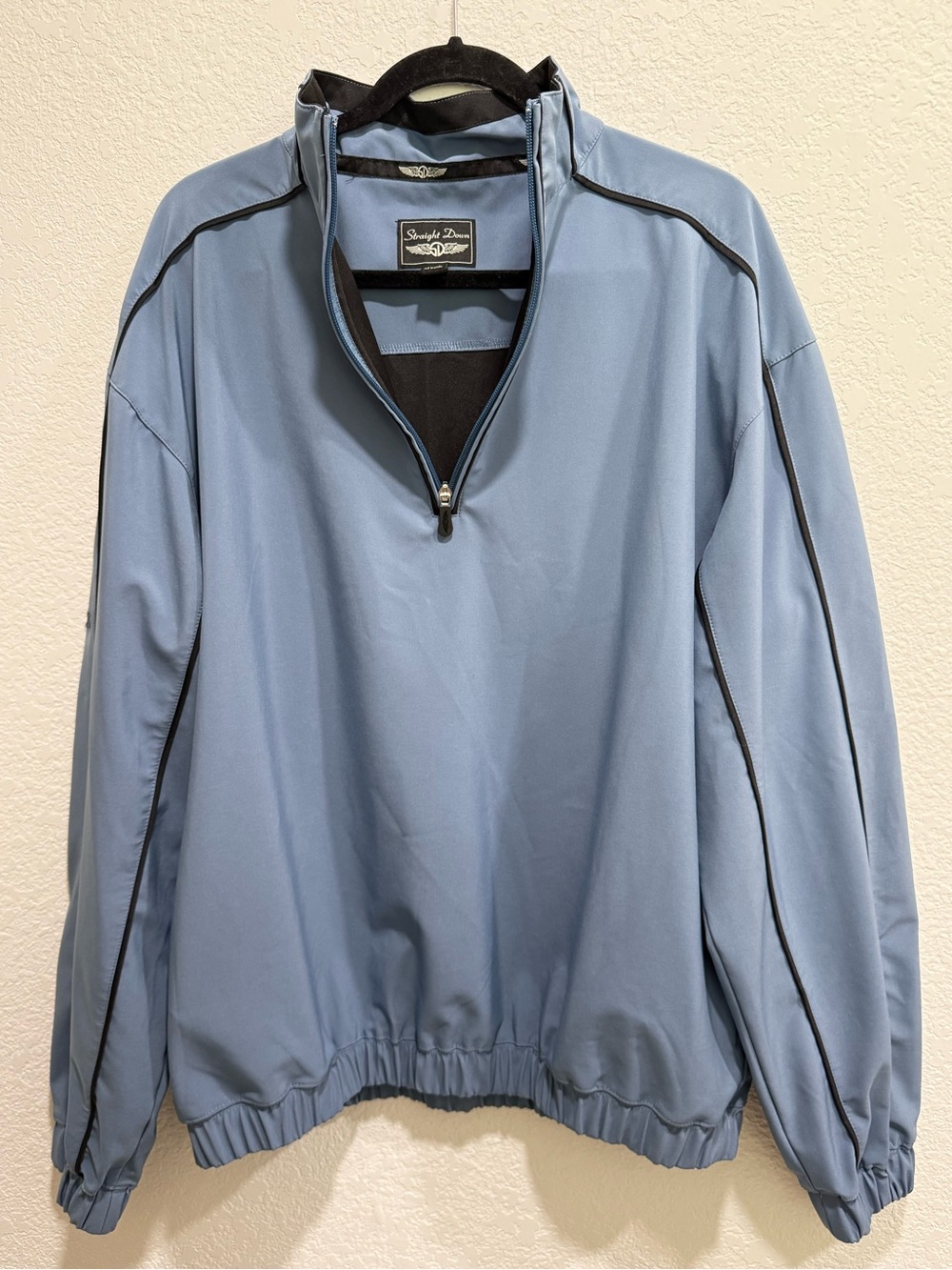 Straight Down Large Blue 1/4 Zip Golf Pullover Windbreaker Jacket